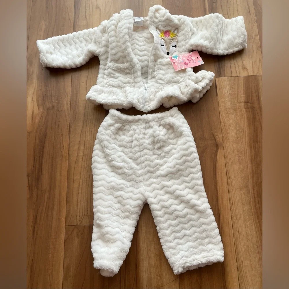 Cute Babe Baby Girl Sherpa Hoodie & Pants Set | 6–9M  NWT